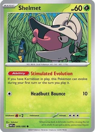 Shelmet (008/086) Reverse Holofoil [SV: White Flare]