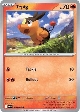 Tepig (011/086) Reverse Holofoil [SV: White Flare]