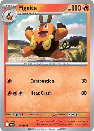 Pignite (012/086) Reverse Holofoil [SV: White Flare]
