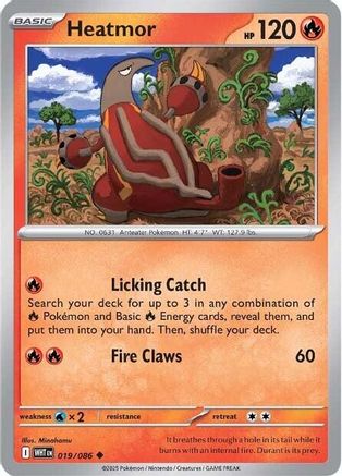 Heatmor (019/086) Reverse Holofoil [SV: White Flare]