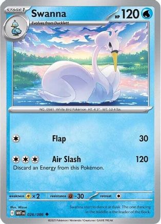 Swanna (026/086) Reverse Holofoil [SV: White Flare]