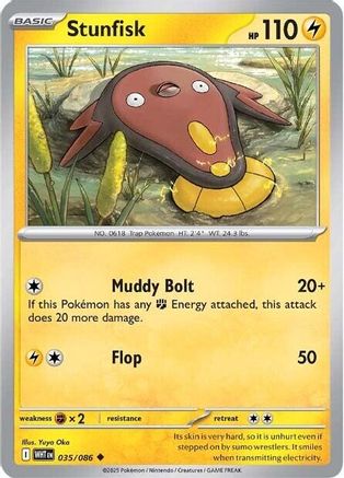Stunfisk (035/086) Reverse Holofoil [SV: White Flare]