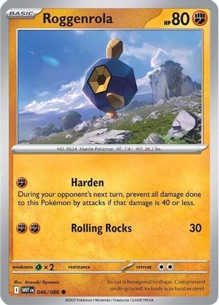 Roggenrola (046/086) Reverse Holofoil [SV: White Flare]