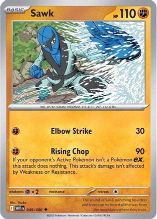 Sawk (049/086) Reverse Holofoil [SV: White Flare]