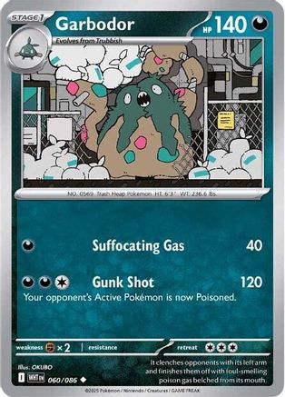 Garbodor (060/086) Reverse Holofoil [SV: White Flare]