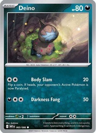 Deino (065/086) Reverse Holofoil [SV: White Flare]