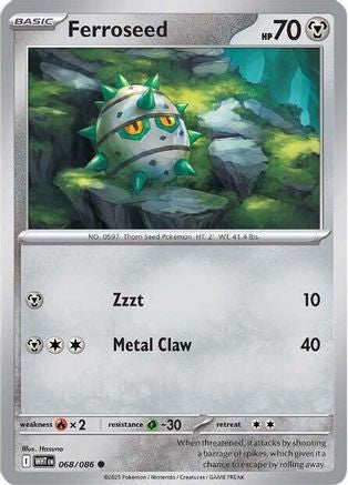 Ferroseed (068/086) Reverse Holofoil [SV: White Flare]