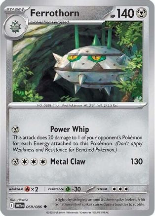 Ferrothorn (069/086) Reverse Holofoil [SV: White Flare]