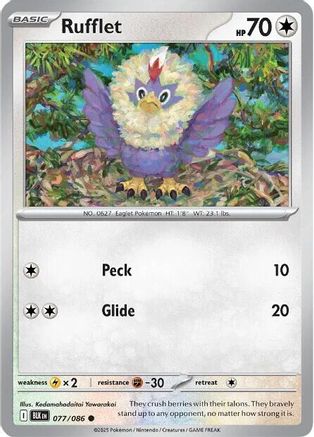 Rufflet (077/086) Reverse Holofoil [SV: Black Bolt]