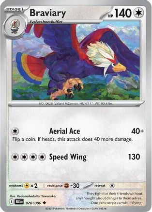 Braviary (078/086) Reverse Holofoil [SV: Black Bolt]
