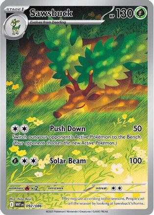 Sawsbuck (092/086) Holofoil [SV: White Flare]