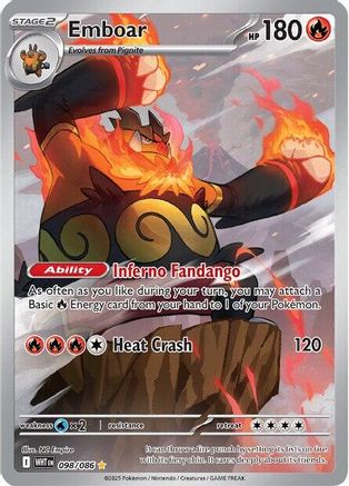 Emboar (098/086) Holofoil [SV: White Flare]