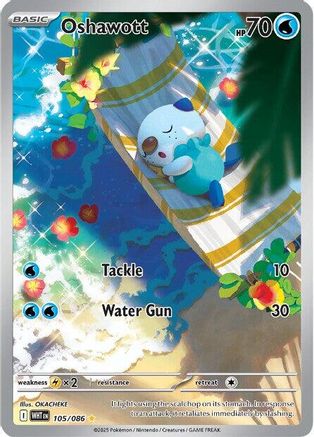 Oshawott (105/086) Holofoil [SV: White Flare]