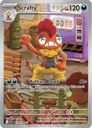 Scrafty (139/086) Holofoil [SV: White Flare]