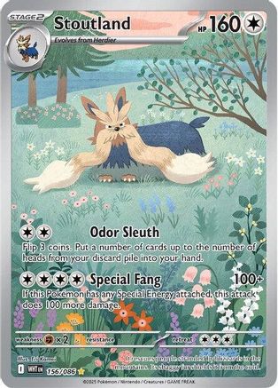 Stoutland (156/086) Holofoil [SV: White Flare]