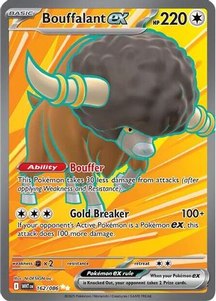 Bouffalant ex (162/086) Holofoil [SV: White Flare]