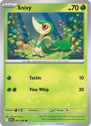 Snivy (001/086) Reverse Holofoil [SV: Black Bolt]