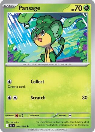 Pansage (004/086) Reverse Holofoil [SV: Black Bolt]