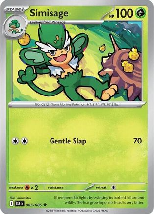 Simisage (005/086) Reverse Holofoil [SV: Black Bolt]