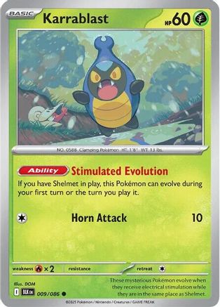 Karrablast (009/086) Reverse Holofoil [SV: Black Bolt]