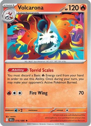 Volcarona (016/086) Reverse Holofoil [SV: Black Bolt]