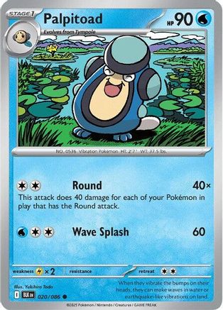 Palpitoad (020/086) Reverse Holofoil [SV: Black Bolt]