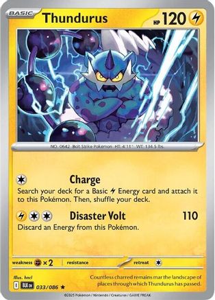 Thundurus (033/086) Reverse Holofoil [SV: Black Bolt]