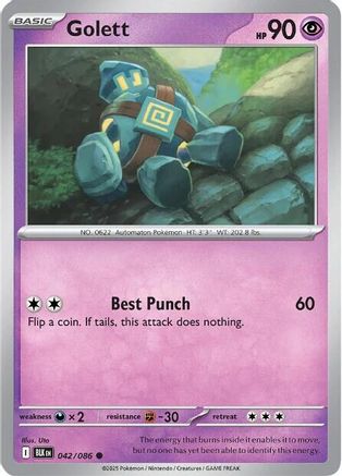 Golett (042/086) Reverse Holofoil [SV: Black Bolt]