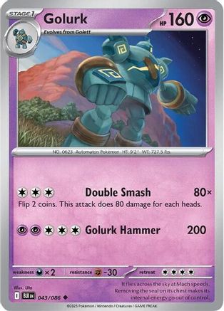 Golurk (043/086) Reverse Holofoil [SV: Black Bolt]