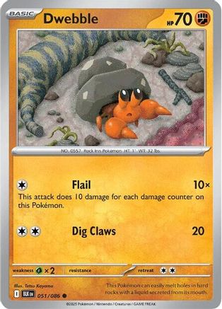Dwebble (051/086) Reverse Holofoil [SV: Black Bolt]