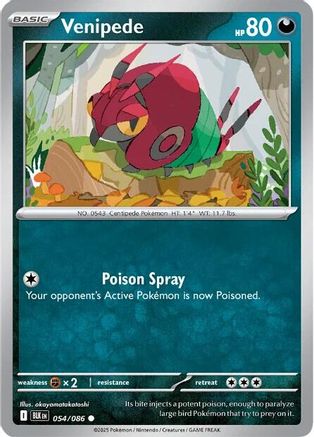Venipede (054/086) Reverse Holofoil [SV: Black Bolt]