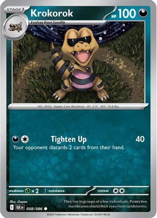 Krokorok (058/086) Reverse Holofoil [SV: Black Bolt]