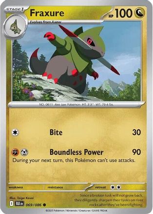 Fraxure (069/086) Reverse Holofoil [SV: Black Bolt]