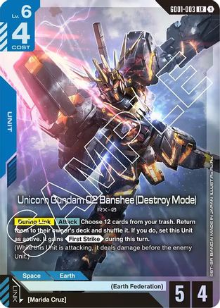 Unicorn Gundam 02 Banshee (Destroy Mode) (GD01-003) Holofoil [Newtype Rising]