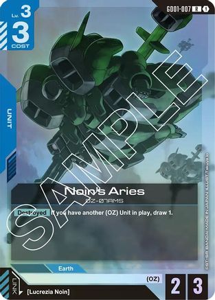 Noin's Aries (GD01-007) Holofoil [Newtype Rising]
