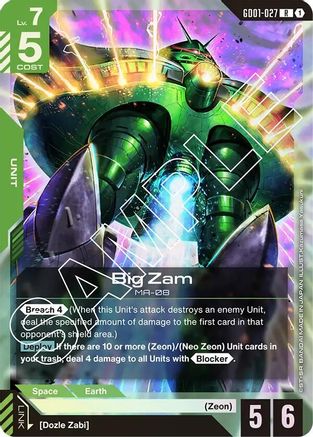 Big Zam (GD01-027) Holofoil [Newtype Rising]