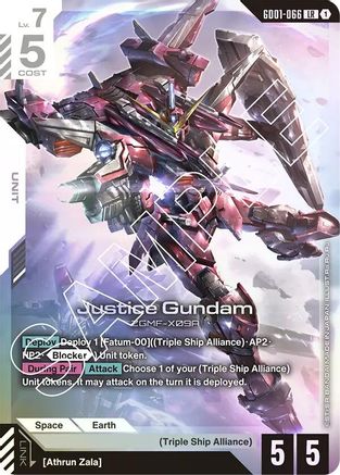 Justice Gundam (GD01-066) Holofoil [Newtype Rising]