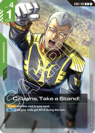Citizens, Take a Stand! (GD01-105) Holofoil [Newtype Rising]