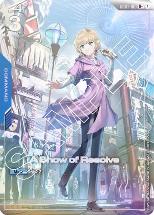 A Show of Resolve (U+) (GD01-100) Holofoil [Newtype Rising]
