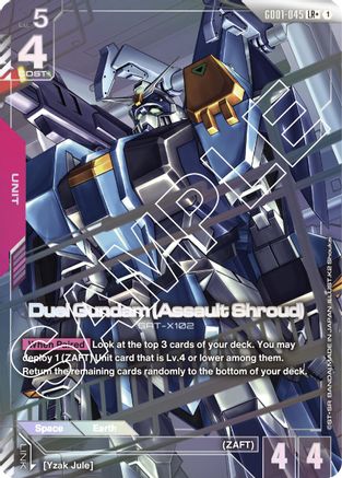 Duel Gundam (Assault Shroud) (LR+) (GD01-045) Holofoil [Newtype Rising]