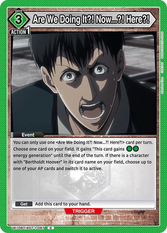 Are We Doing It?! Now...?! Here?! (UE10BT/AOT-1-067) (UE10BT: Attack on Titan)
