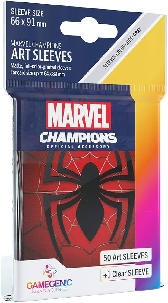 Marvel Champions Spiderman Standard Sleeves (50) Gamegenic